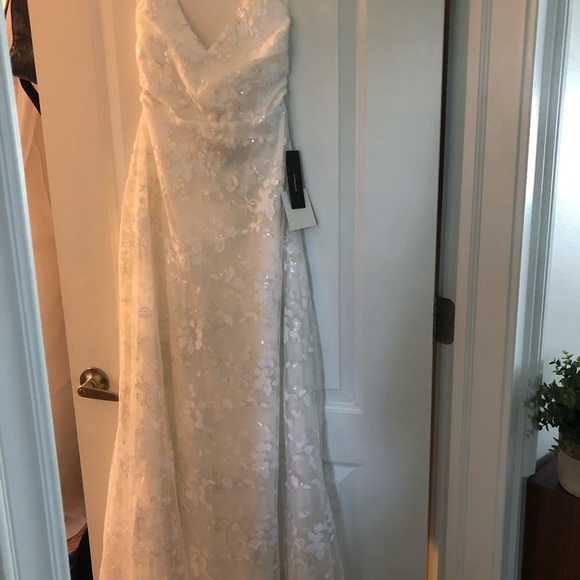 LULUs white sparkly maxi backless dress. - Picture 2 of 8